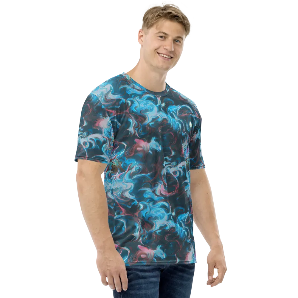 Blue Opal Storm on Men's Crew Neck T-Shirt — Right