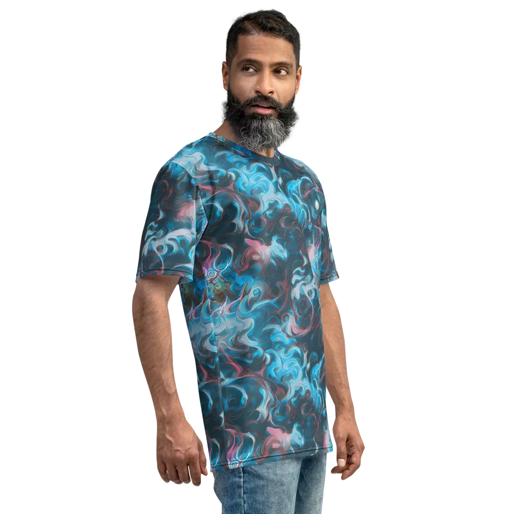 Blue Opal Storm on Men's Crew Neck T-Shirt — Right