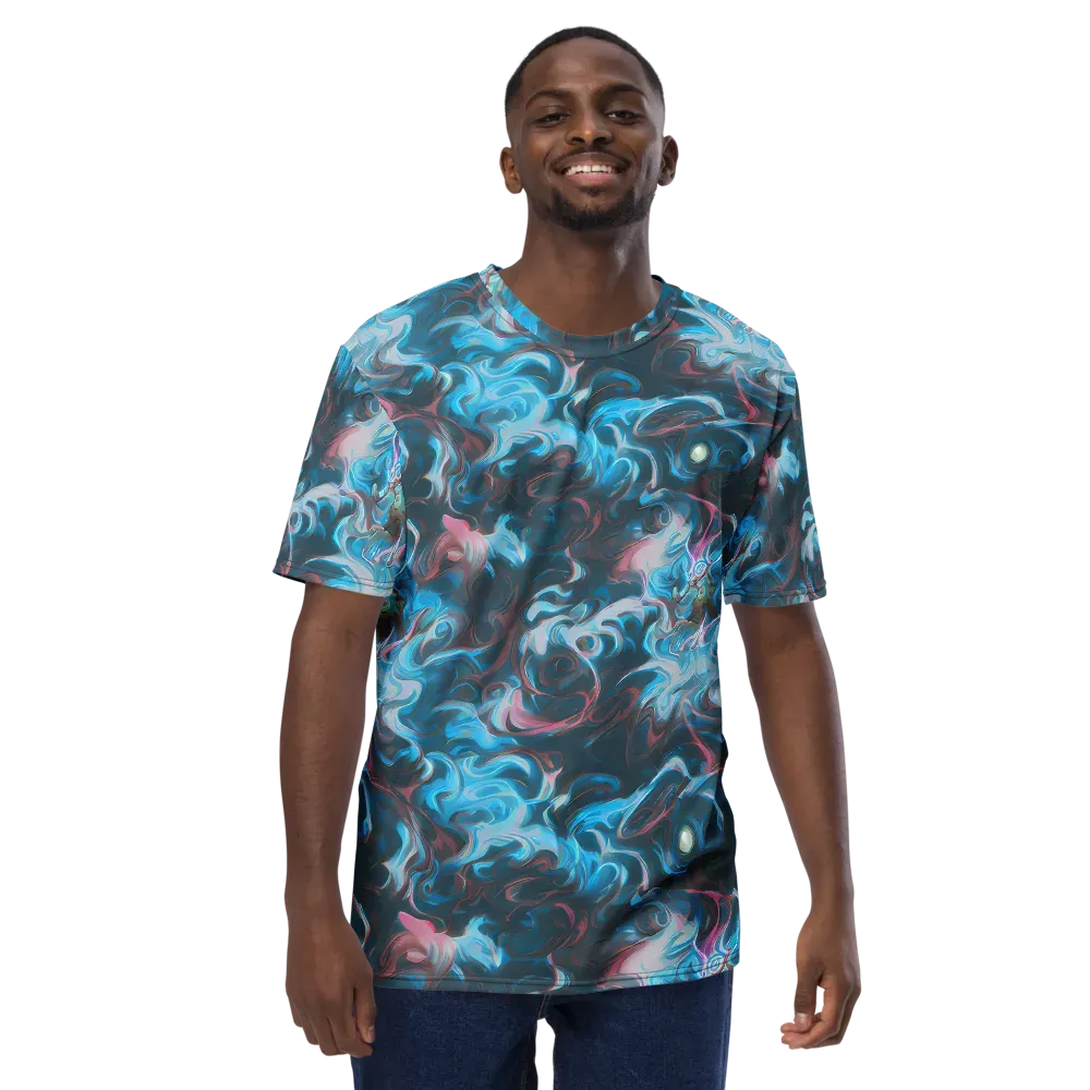 Blue Opal Storm on Men's Crew Neck T-Shirt — Front