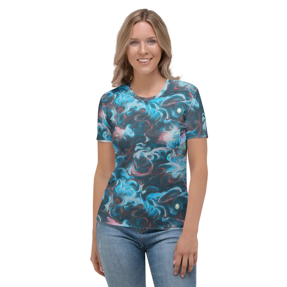 Blue Opal Storm on Women's Crew Neck T-Shirt — Front