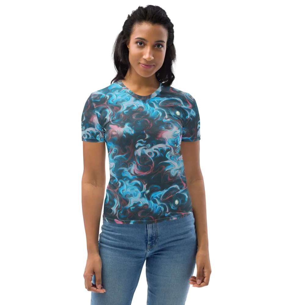 Blue Opal Storm on Women's Crew Neck T-Shirt — Front
