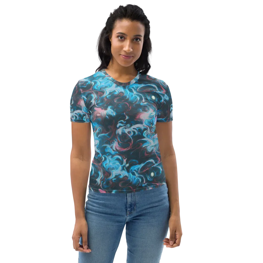 Blue Opal Storm on Women's Crew Neck T-Shirt — Front