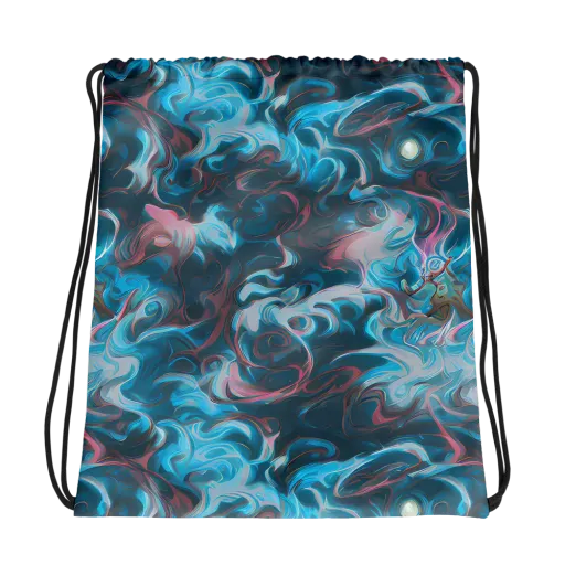 Blue Opal Storm on a Drawstring Bag