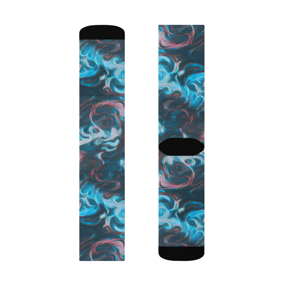 Blue Opal Storm on Socks — Left Sock