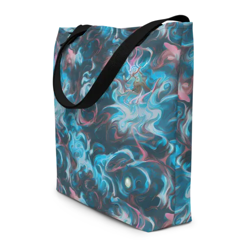 Blue Opal Storm on a Large Tote Bag W/ Pocket