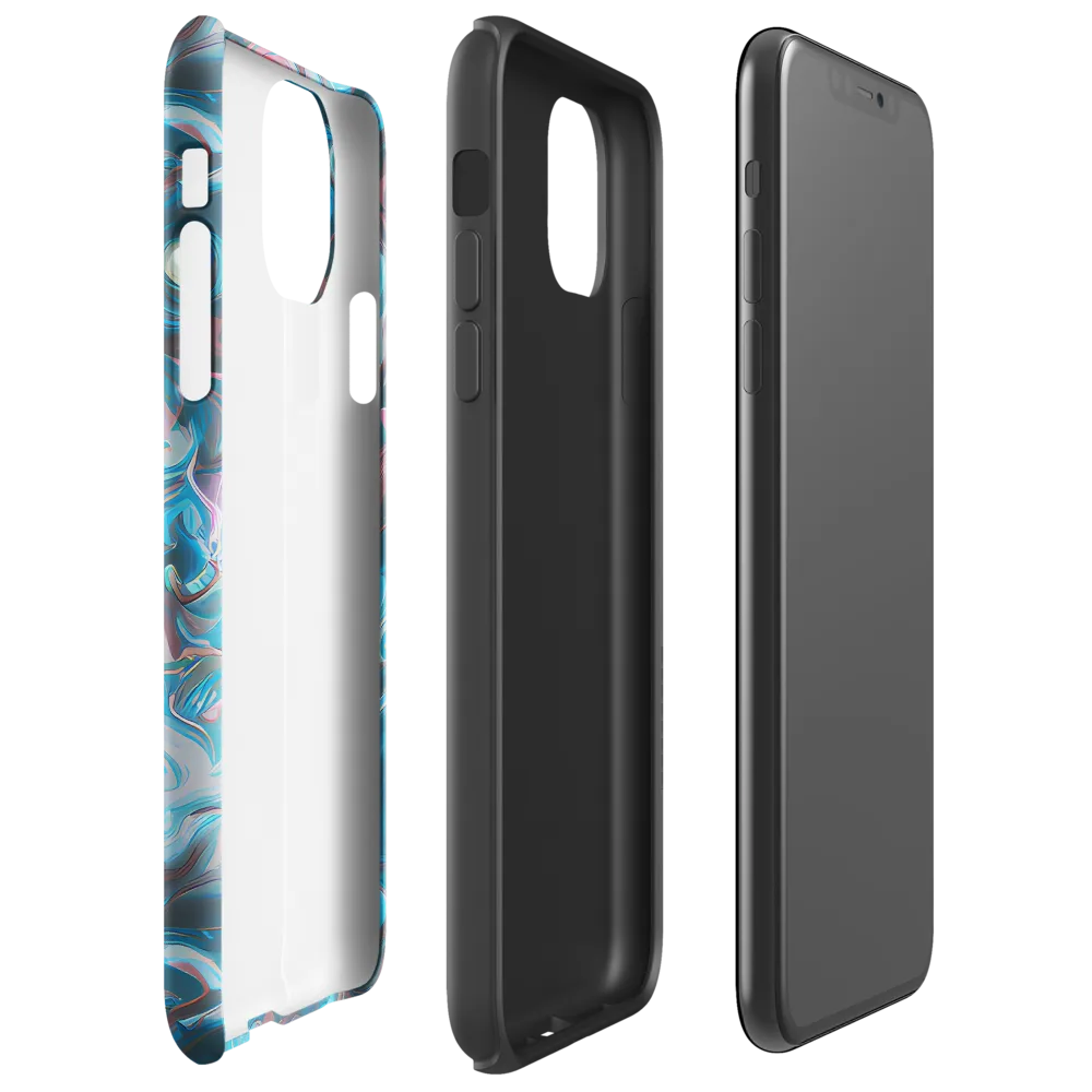 Blue Opal Storm on Tough Case for iPhone® — Right