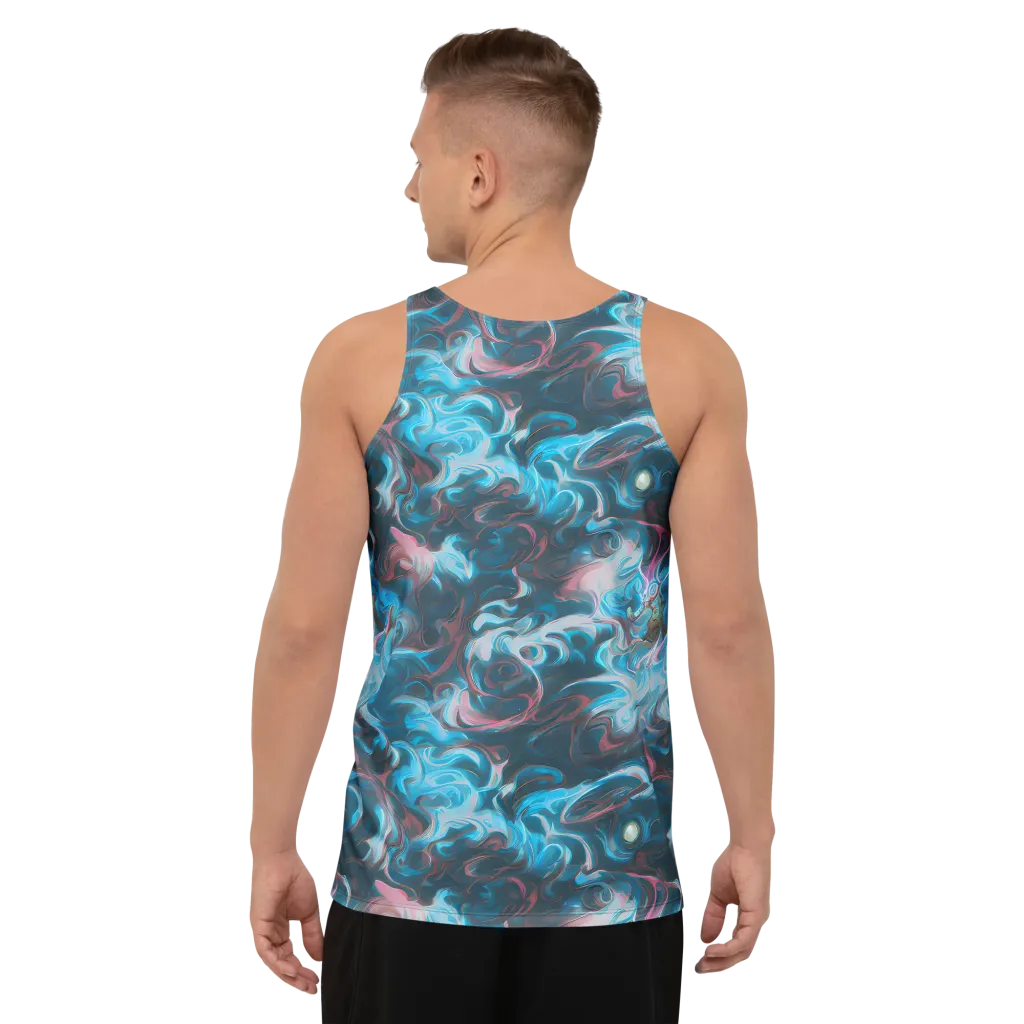Blue Opal Storm on Men's Tank Top — Back
