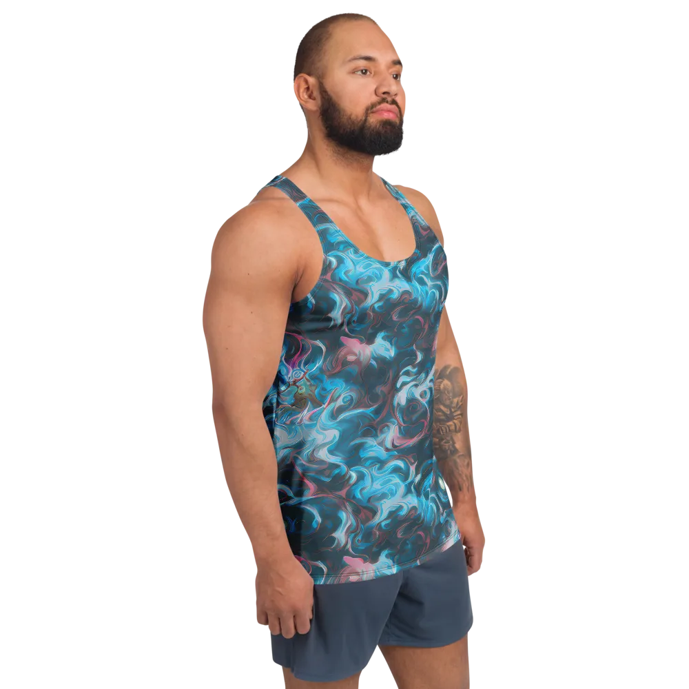 Blue Opal Storm on Men's Tank Top — Right Front