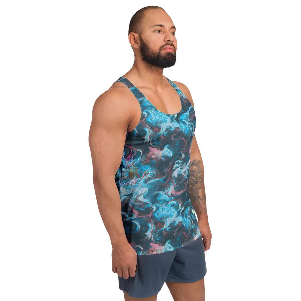 Blue Opal Storm on Men's Tank Top — Right Front