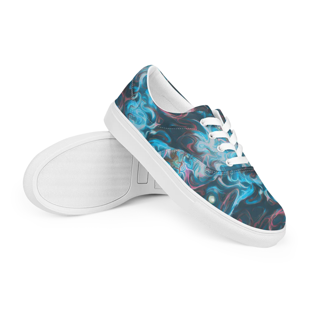 Blue Opal Storm on Men's Lace-Up Canvas Shoes — Right Front