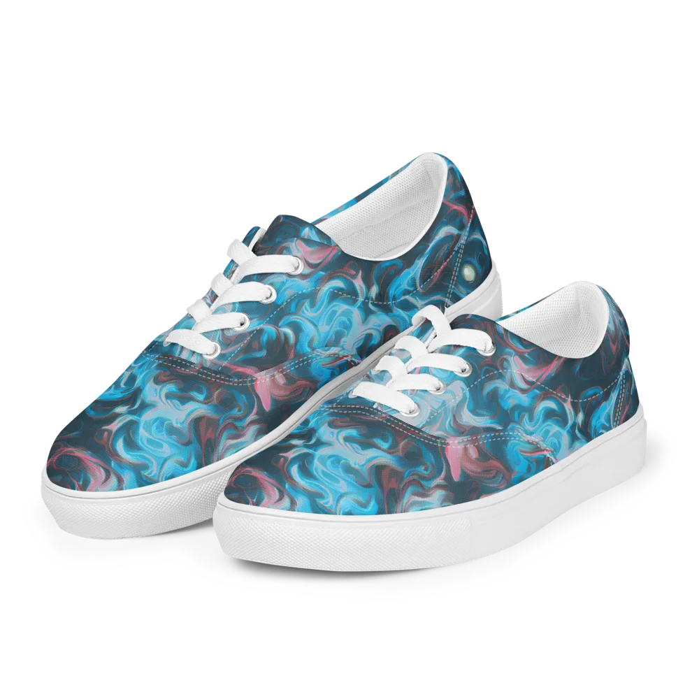 Blue Opal Storm on Men's Lace-Up Canvas Shoes — Left Front