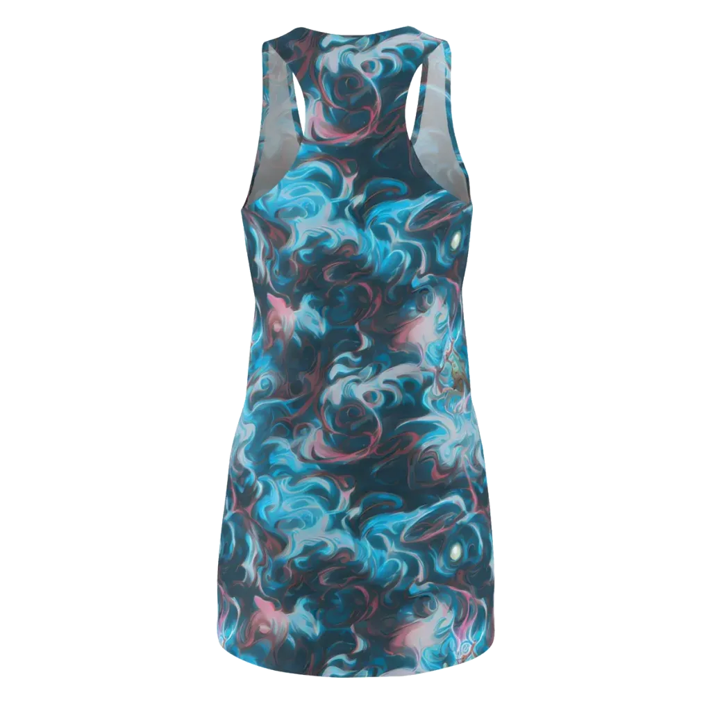 Blue Opal Storm on Racerback Dress — Back