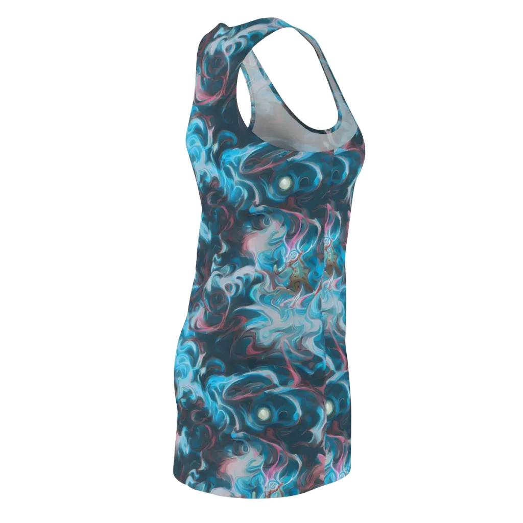 Blue Opal Storm on Racerback Dress — Back Side