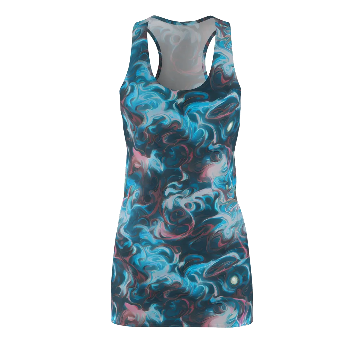 Blue Opal Storm on Racerback Dress — Front