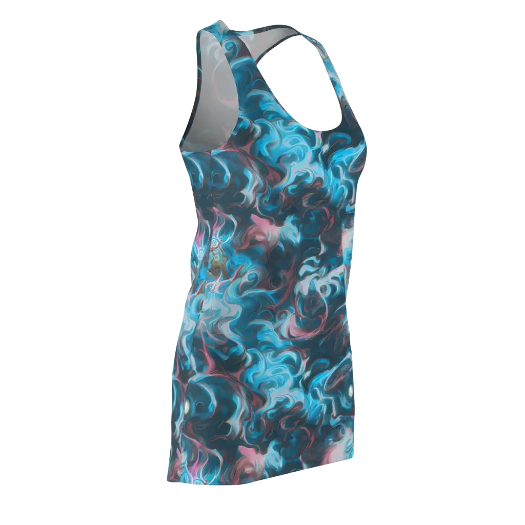 Blue Opal Storm on Racerback Dress — Front Side