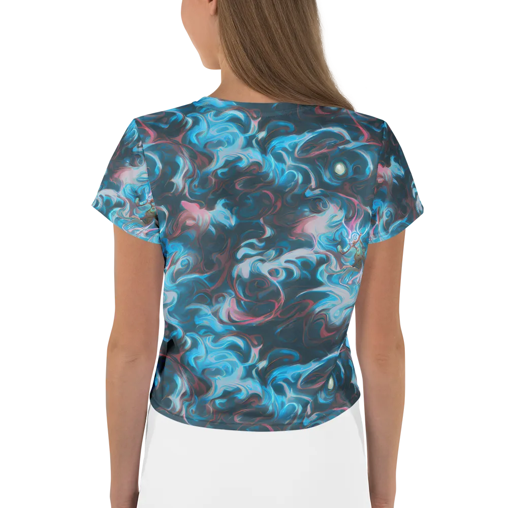 Blue Opal Storm on Crop Tee — Back