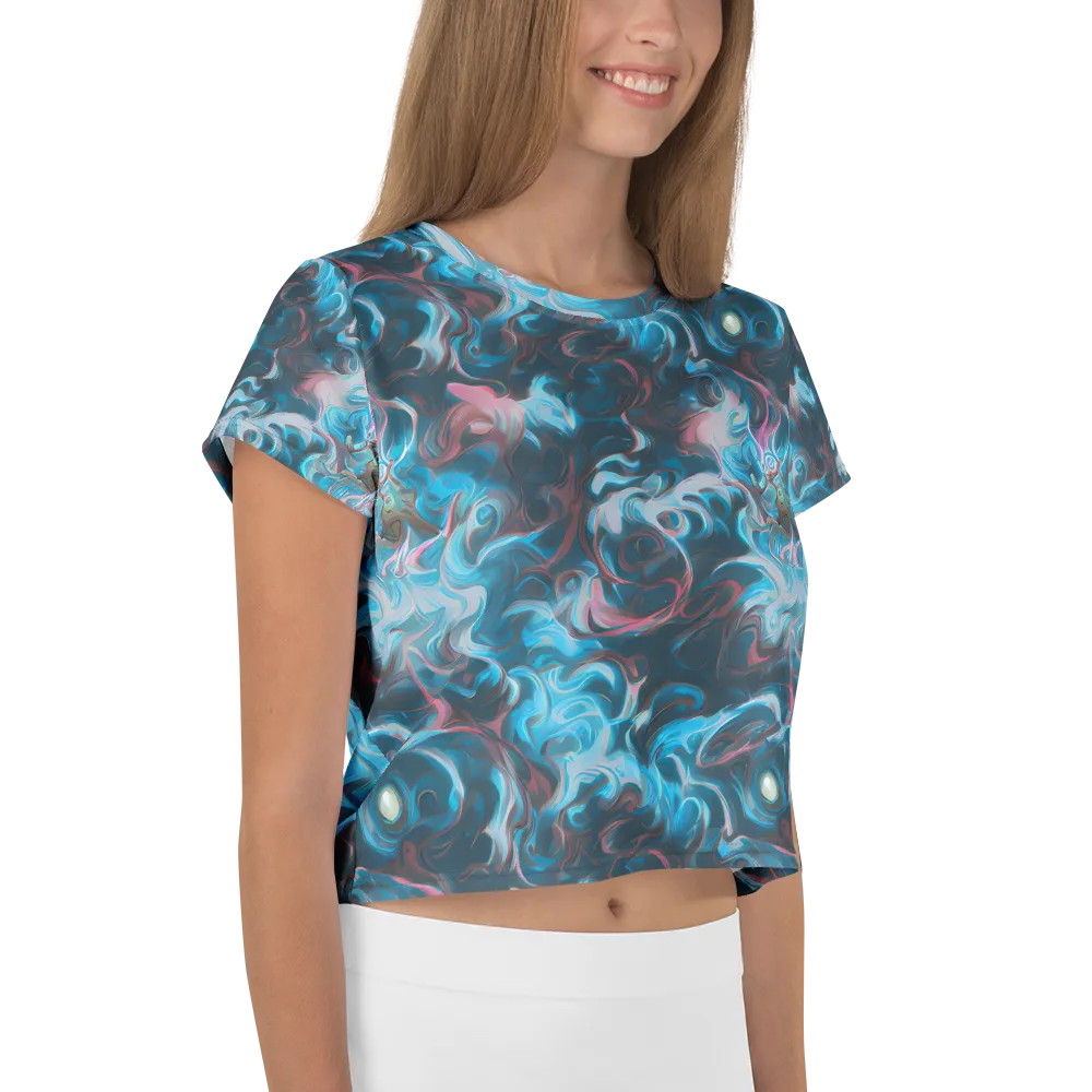 Blue Opal Storm on Crop Tee — Right