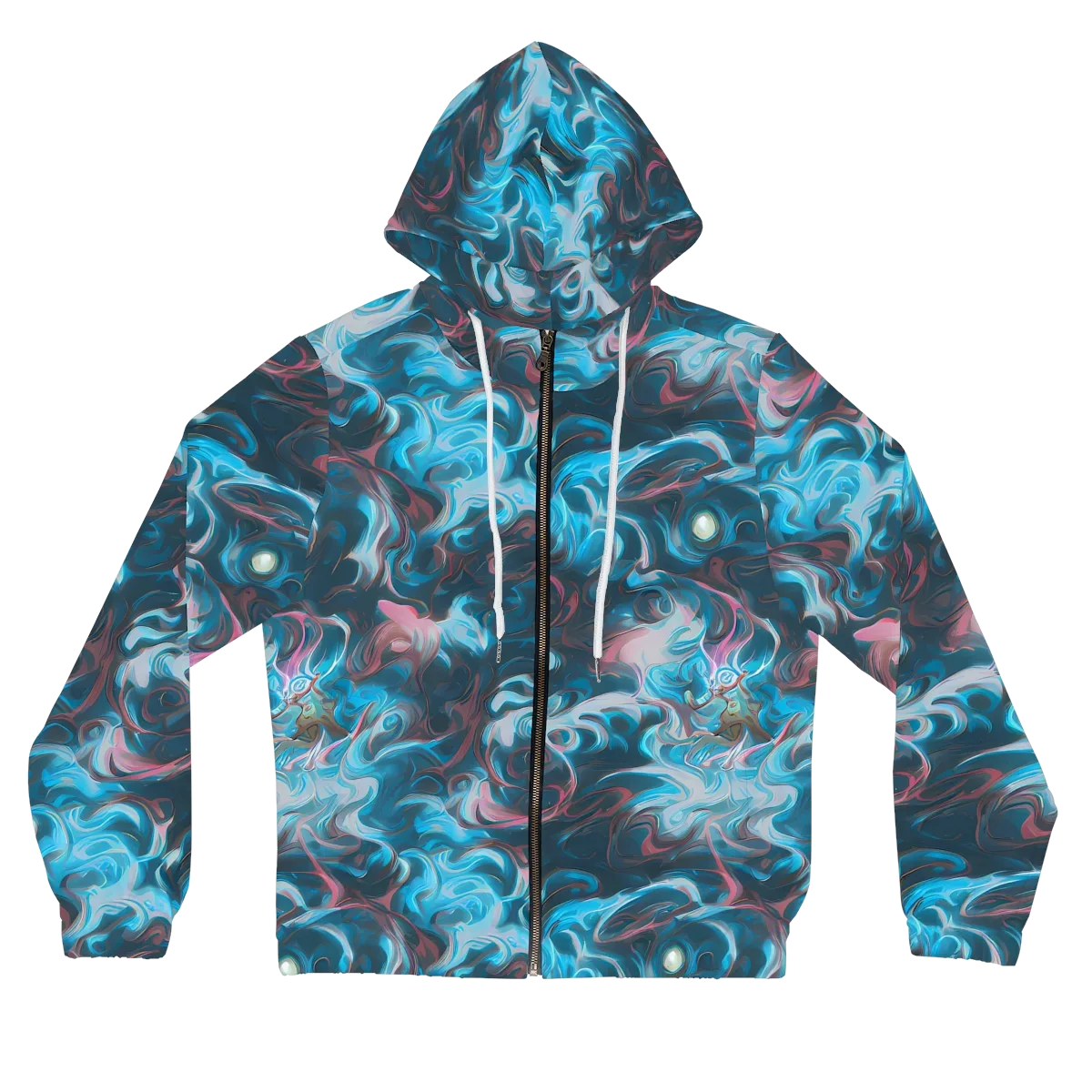 Blue Opal Storm on Women's Full-Zip Hoodie — Front