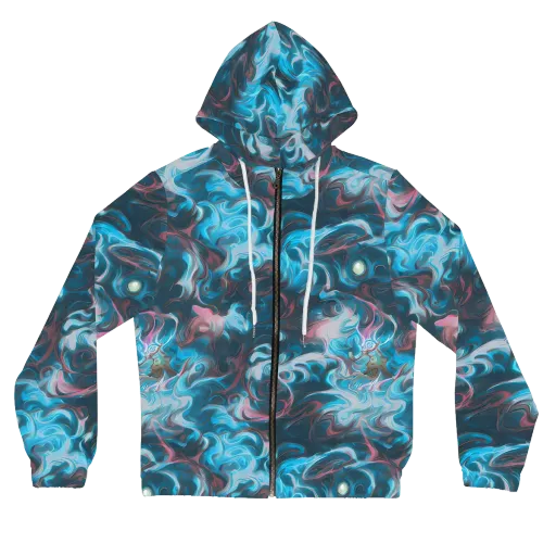 Blue Opal Storm on a Women's Full-Zip Hoodie
