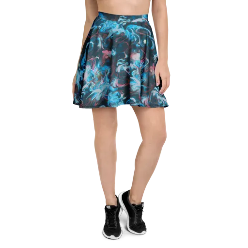 Blue Opal Storm on a Skater Skirt