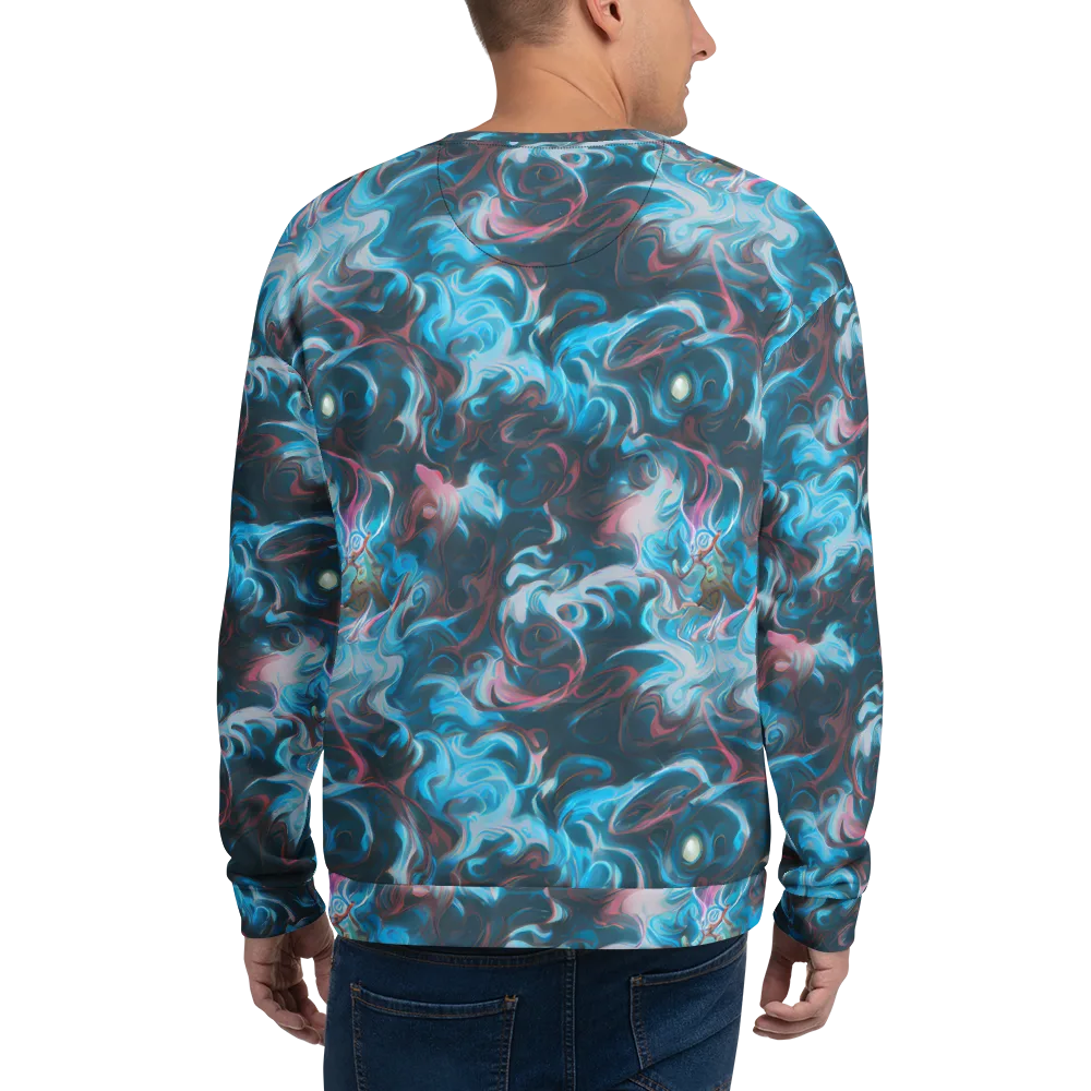 Blue Opal Storm on Sweatshirt — Back
