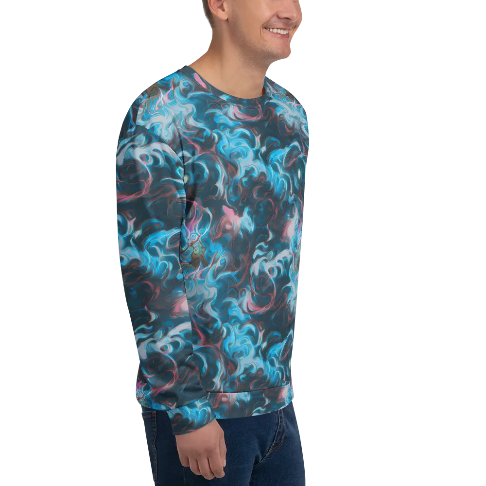 Blue Opal Storm on Sweatshirt — Right Front