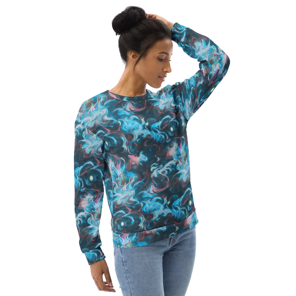 Blue Opal Storm on Sweatshirt — Right Front