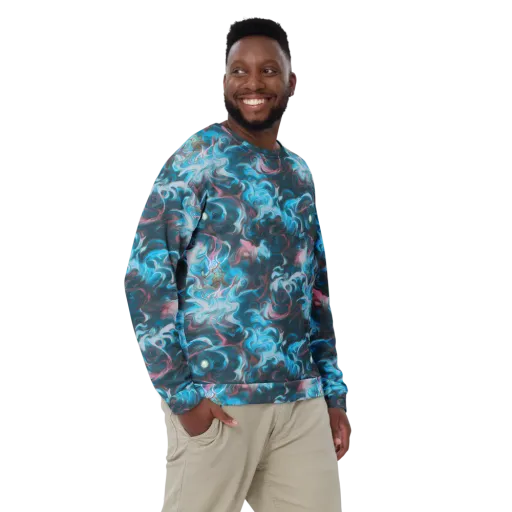 Blue Opal Storm on a Sweatshirt