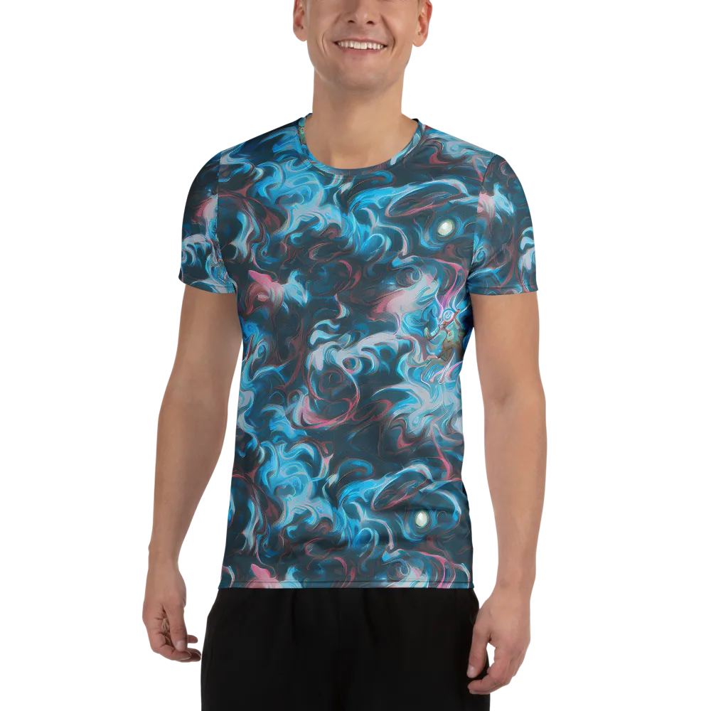 Blue Opal Storm on Men's Athletic T-Shirt — Front