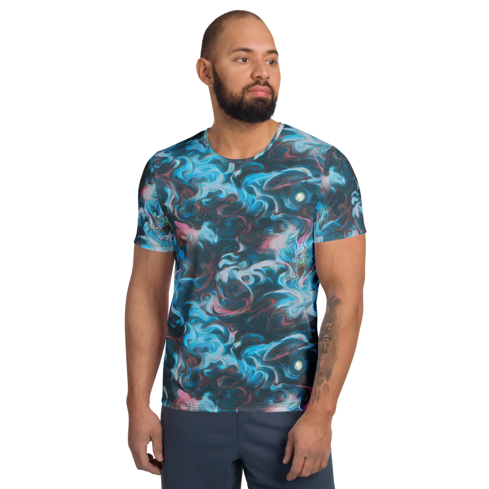 Blue Opal Storm on Men's Athletic T-Shirt — Front