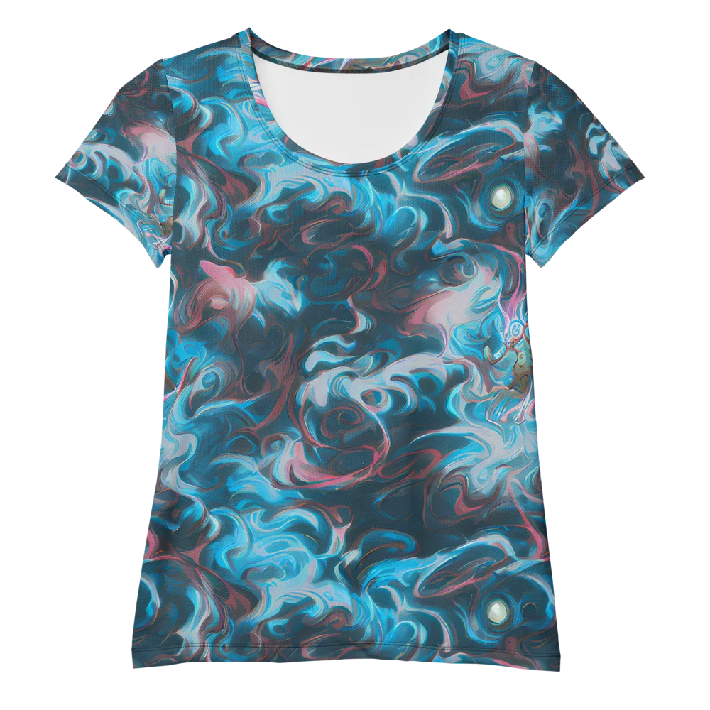 Blue Opal Storm on Women's Athletic T-Shirt — Front