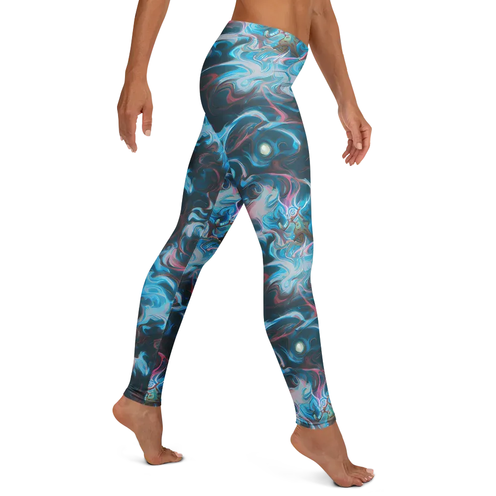 Blue Opal Storm on Leggings — Right