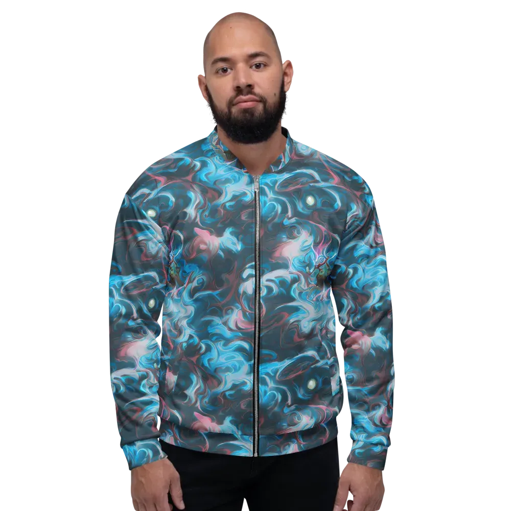 Blue Opal Storm on Bomber Jacket — Front