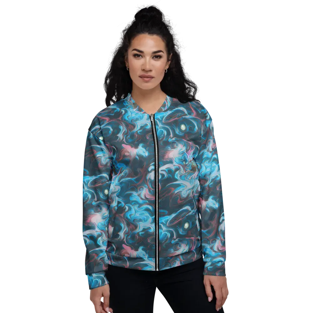 Blue Opal Storm on Bomber Jacket — Front