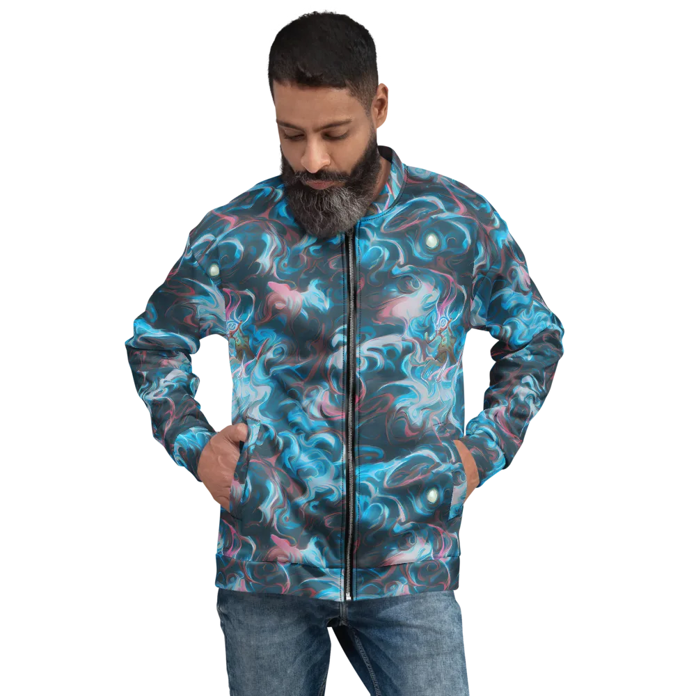Blue Opal Storm on Bomber Jacket — Front