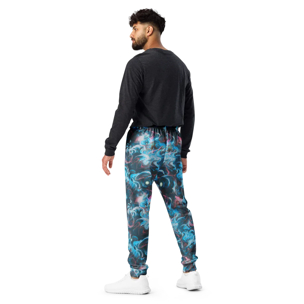 Blue Opal Storm on Men's Joggers — Back