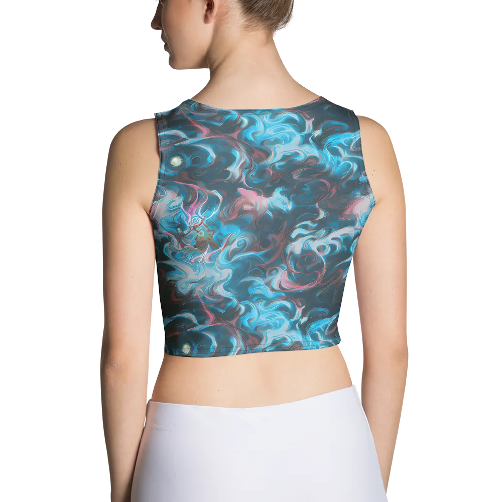 Blue Opal Storm on Crop Top — Back