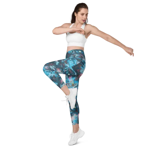 Blue Opal Storm on a Leggings with Pockets
