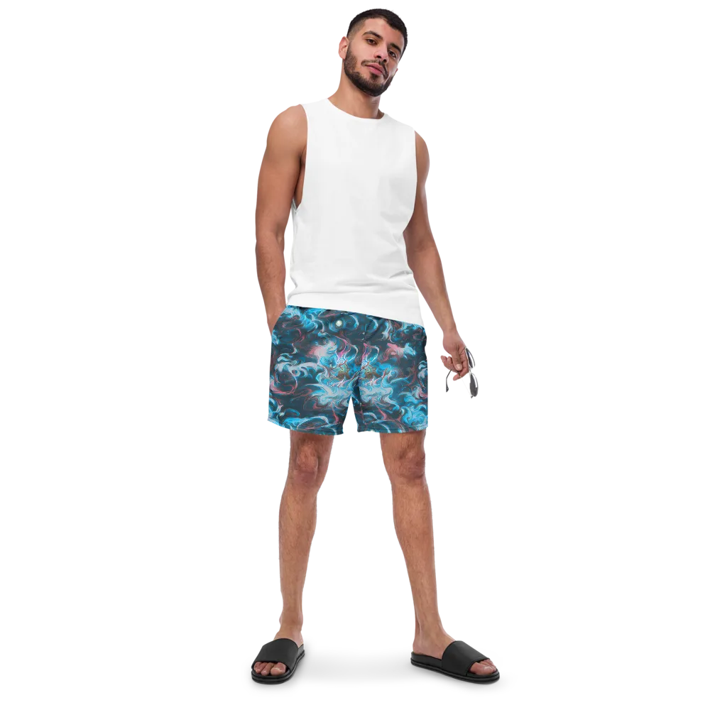 Blue Opal Storm on Swim Trunks — Front