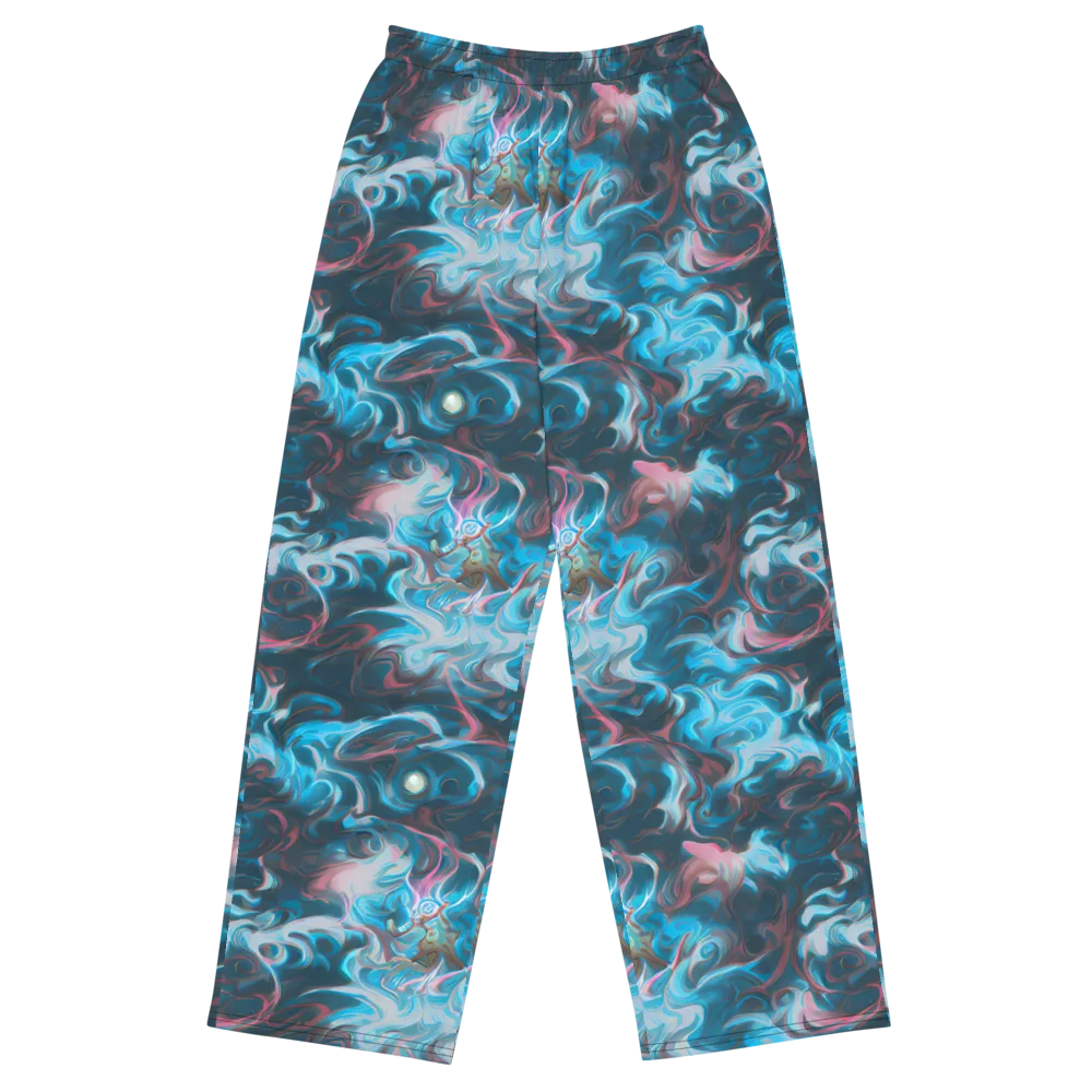 Blue Opal Storm on Wide-Leg Pants — Front