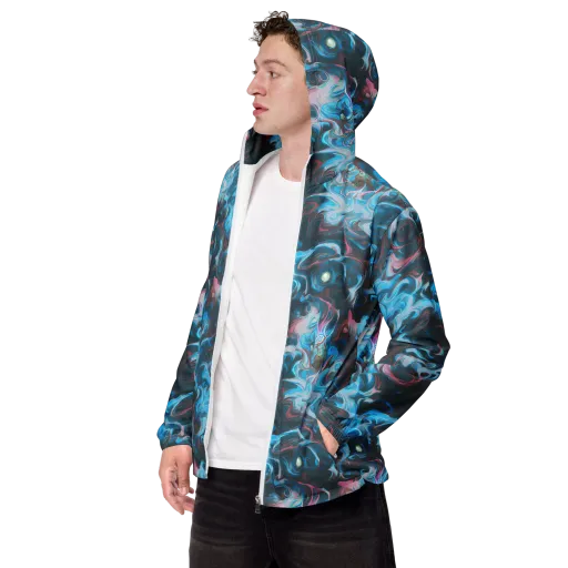 Blue Opal Storm on a Men's Windbreaker