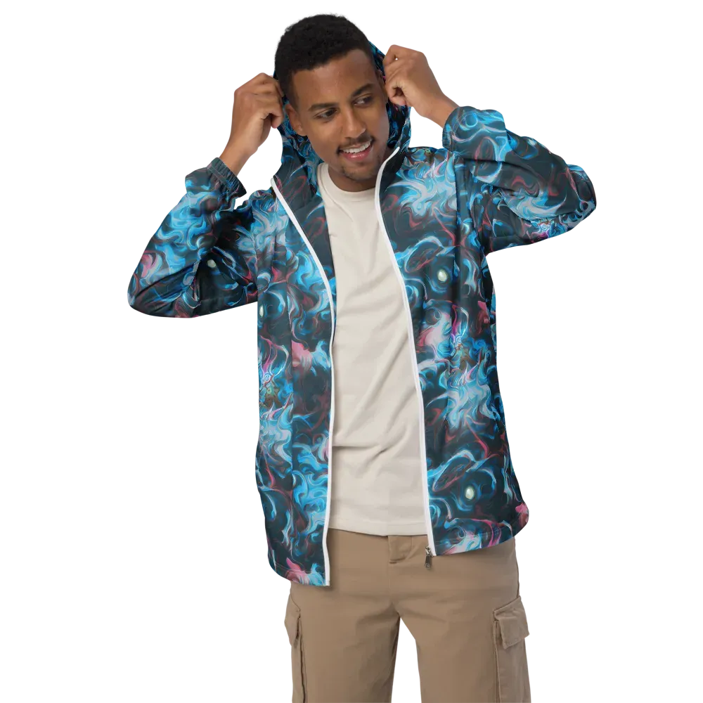 Blue Opal Storm on Men's Windbreaker — Front