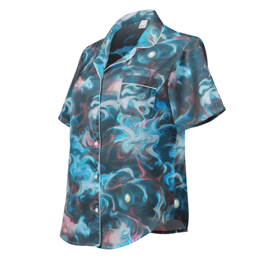 Blue Opal Storm on a Women's Short Sleeve Pajama Top