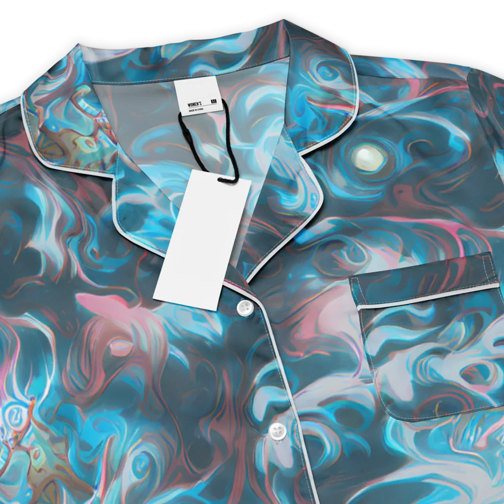 Blue Opal Storm on Women's Short Sleeve Pajama Top — Product details