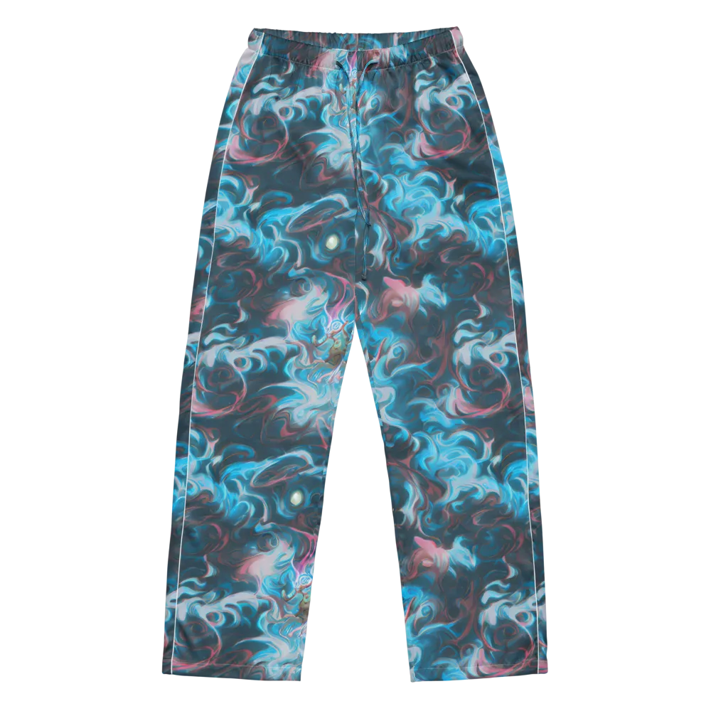 Blue Opal Storm on Women's Pajama Pants — Front