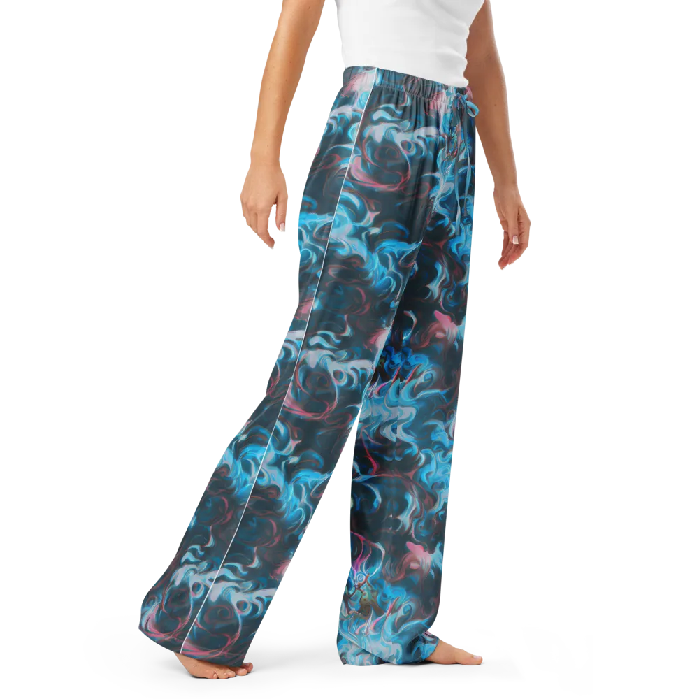 Blue Opal Storm on Women's Pajama Pants — Right Front