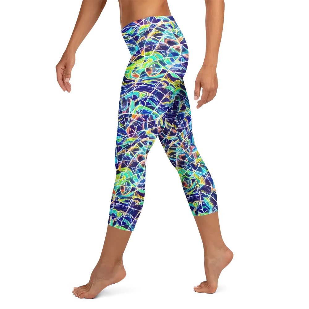 Aurora Grid on Capri Leggings — Left