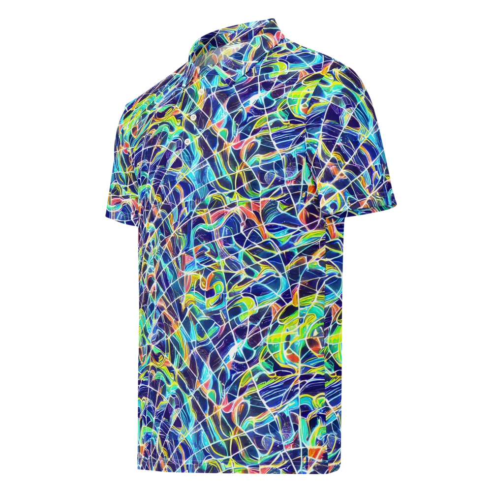 Aurora Grid on Men's Slim Fit Polo Shirt — Left Front