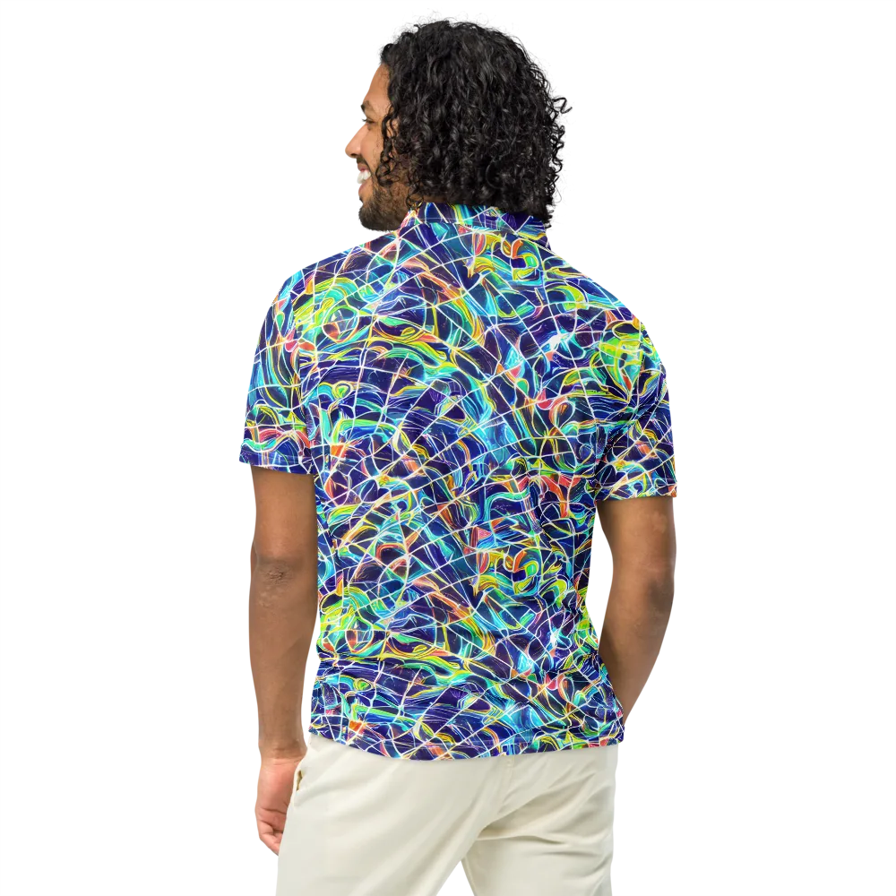 Aurora Grid on Men's Slim Fit Polo Shirt — Back