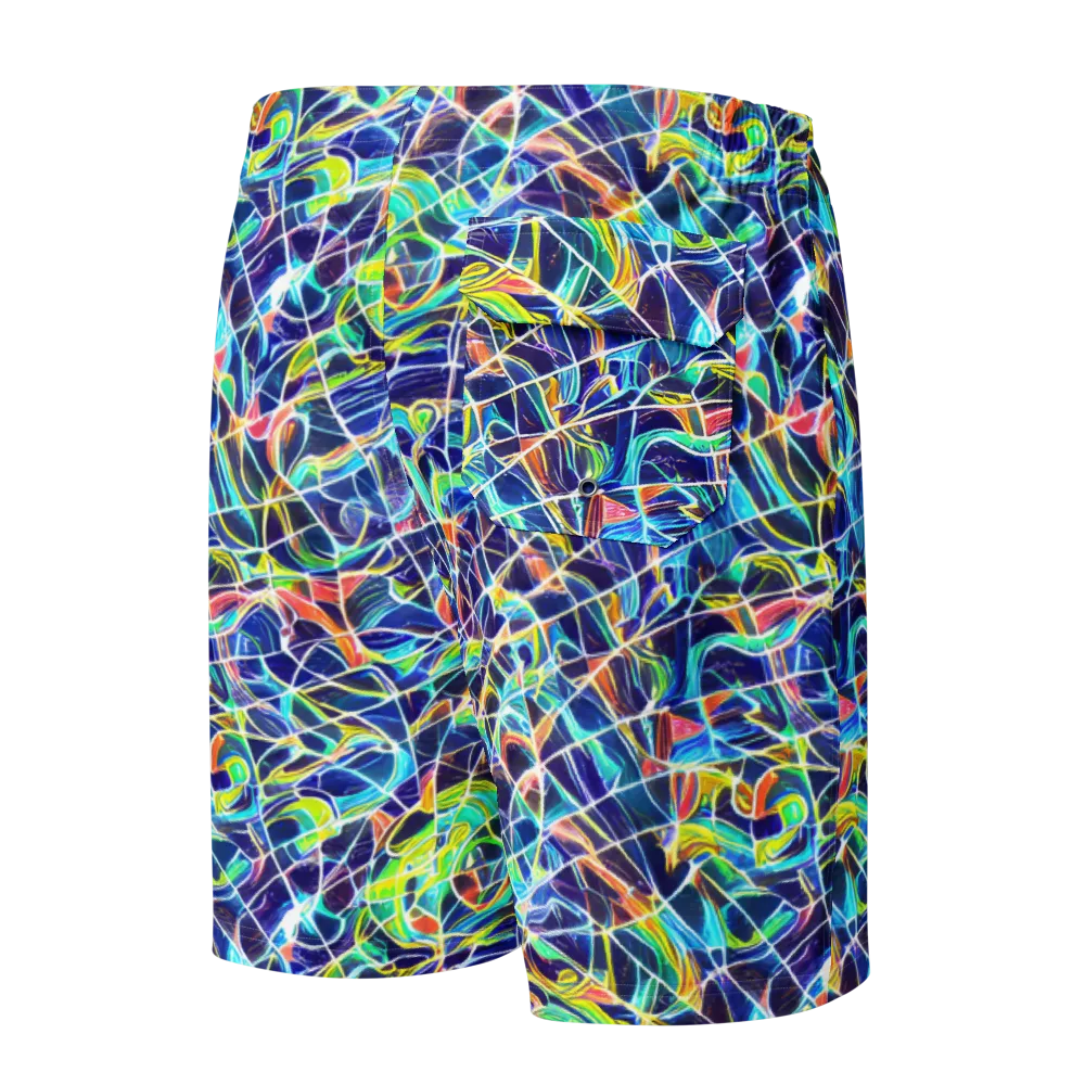 Aurora Grid on Men's Board Shorts — Back